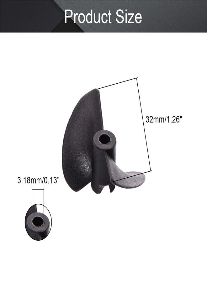 Fielect 3Pcs 2 Blades CCW Propeller for Ship Model Rc Boat Propeller Model Black Plastic Paddle 32mm Diameter 1.4 Pitch 3.18mm Hole Dia - Image 2